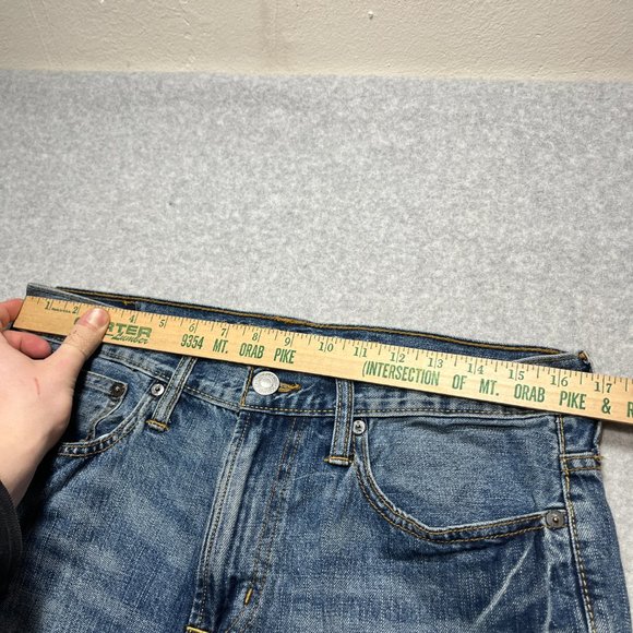 American Eagle Jeans Mens 32x34 Blue Relaxed Straight 100% Cotton (Meas 33x33) - Picture 3 of 11